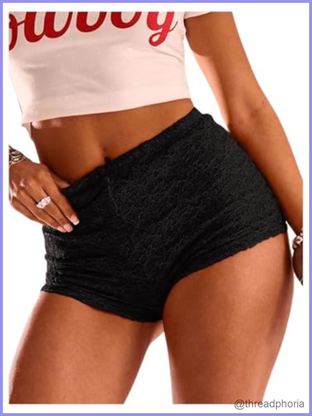 Floral Lace Low Rise Drop Waist Mini Booty Shorts Y2K Party Club